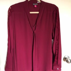 Vince Camuto Deep Red Long Sleeve Blouse. NWT. Size M